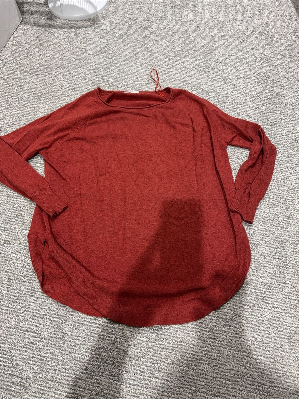 Altar'd State Brick Red Scoop Neck Lightweight Sweater